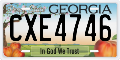 GA license plate CXE4746