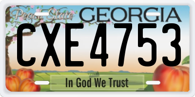 GA license plate CXE4753