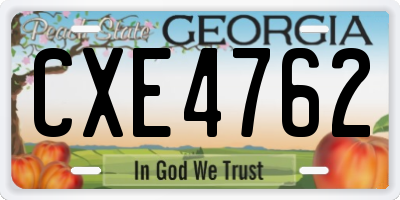 GA license plate CXE4762