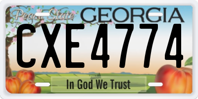 GA license plate CXE4774
