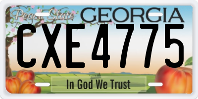 GA license plate CXE4775