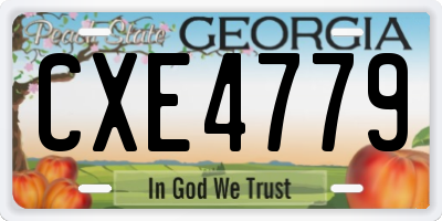 GA license plate CXE4779