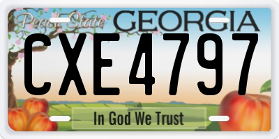 GA license plate CXE4797