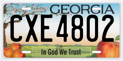 GA license plate CXE4802