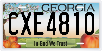 GA license plate CXE4810