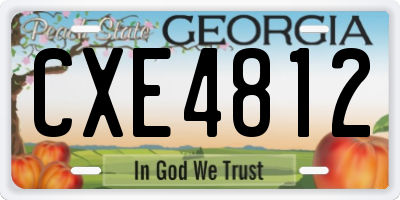 GA license plate CXE4812