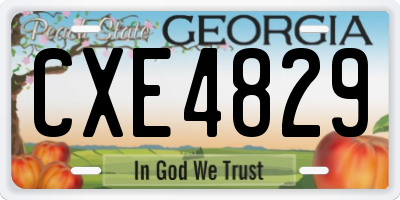 GA license plate CXE4829