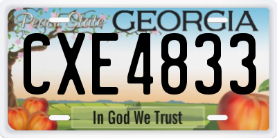 GA license plate CXE4833
