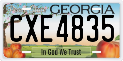 GA license plate CXE4835