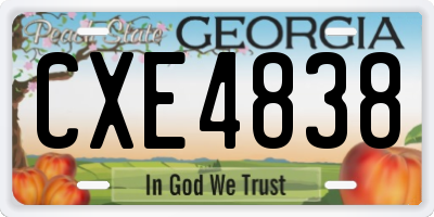 GA license plate CXE4838