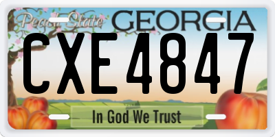 GA license plate CXE4847