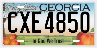 GA license plate CXE4850
