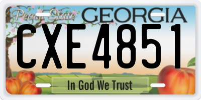 GA license plate CXE4851