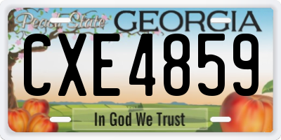 GA license plate CXE4859
