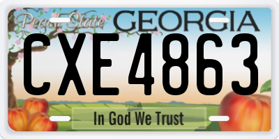 GA license plate CXE4863