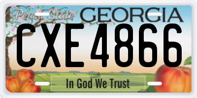 GA license plate CXE4866