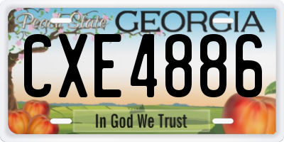 GA license plate CXE4886