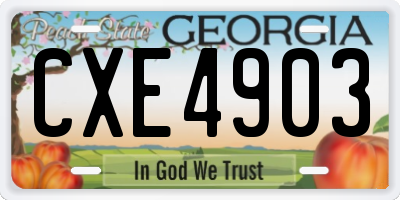 GA license plate CXE4903