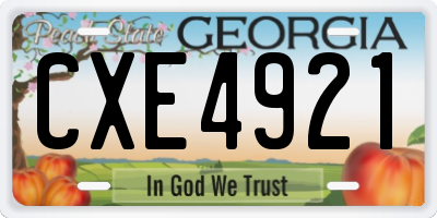 GA license plate CXE4921