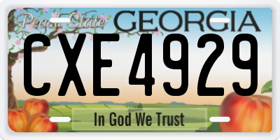 GA license plate CXE4929