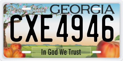 GA license plate CXE4946