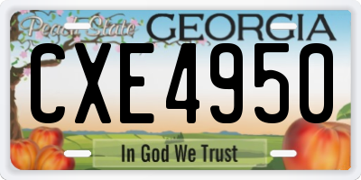 GA license plate CXE4950