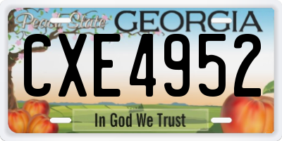GA license plate CXE4952