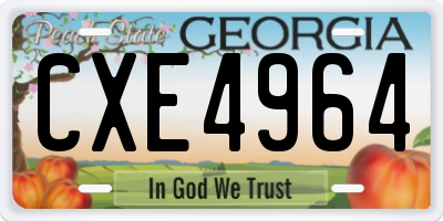 GA license plate CXE4964