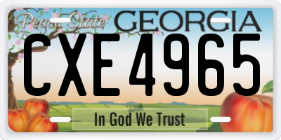 GA license plate CXE4965