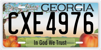 GA license plate CXE4976