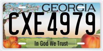 GA license plate CXE4979