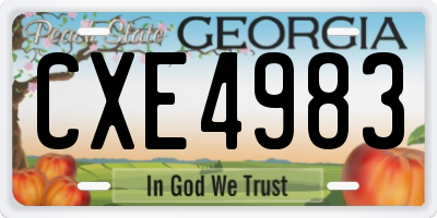GA license plate CXE4983