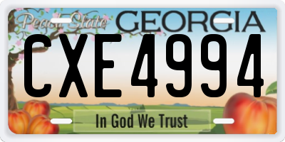 GA license plate CXE4994