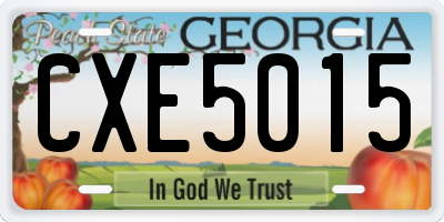 GA license plate CXE5015