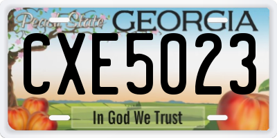GA license plate CXE5023