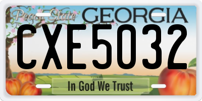 GA license plate CXE5032