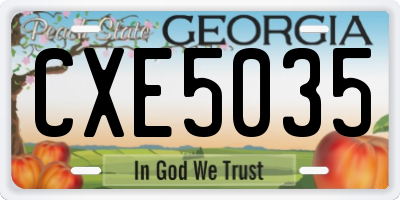 GA license plate CXE5035
