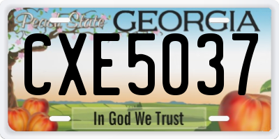 GA license plate CXE5037
