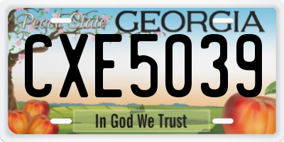 GA license plate CXE5039