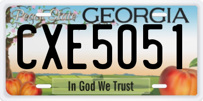 GA license plate CXE5051