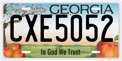 GA license plate CXE5052