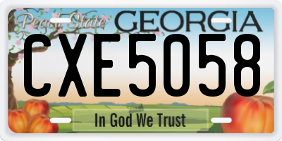 GA license plate CXE5058