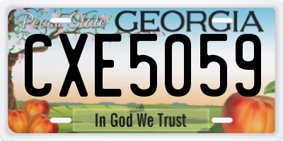 GA license plate CXE5059