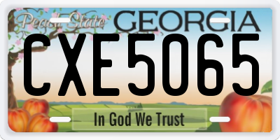 GA license plate CXE5065
