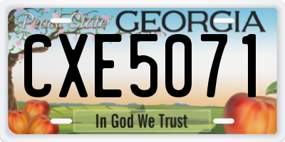 GA license plate CXE5071