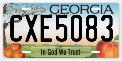 GA license plate CXE5083