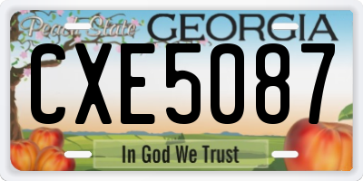GA license plate CXE5087