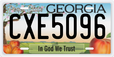 GA license plate CXE5096
