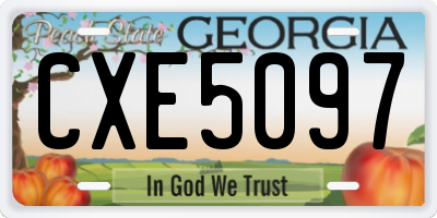 GA license plate CXE5097