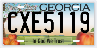 GA license plate CXE5119